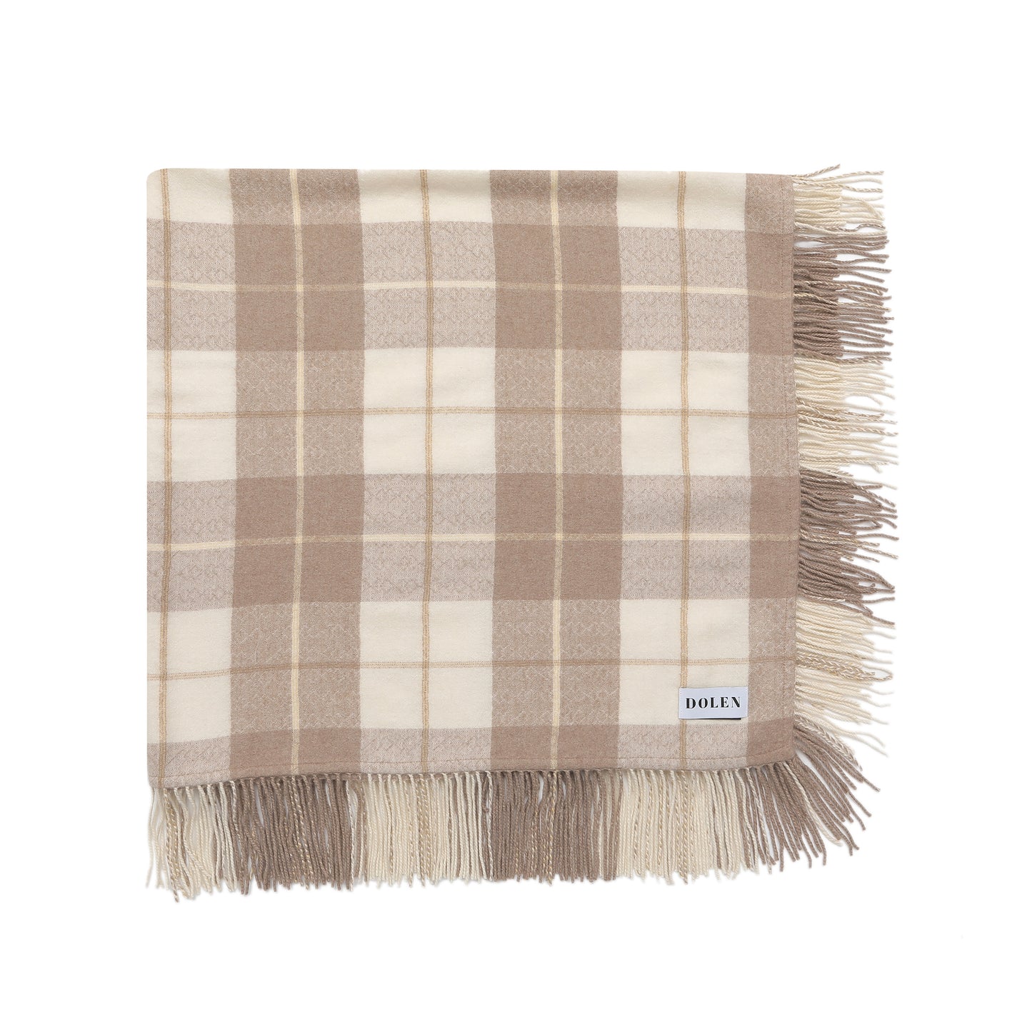 SQUARE CHECKED CASHMERE STOLE