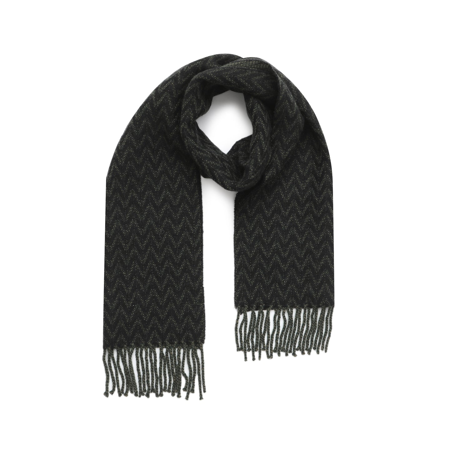 SLIM & SHORT FRINGED CASHMERE SCARF