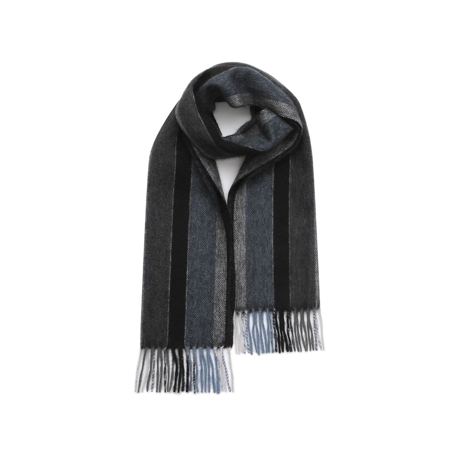 SLIM & SHORT FRINGED CASHMERE SCARF