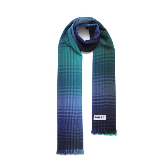 OMBRE CHECKED CASHMERE SCARF