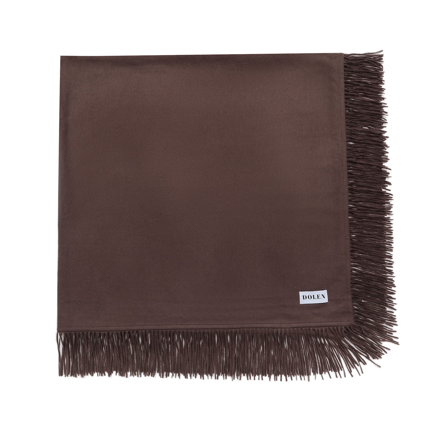 SQUARE FRINGED CASHMERE STOLE