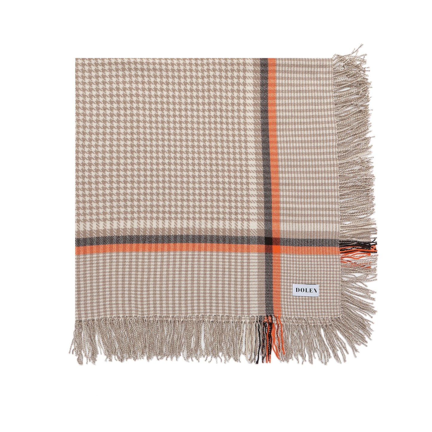 HOUNDSTOOTH SQUARE CASHMERE STOLE