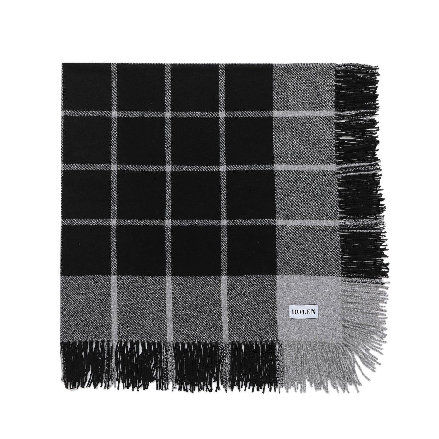 SQUARE CHECKED CASHMERE STOLE