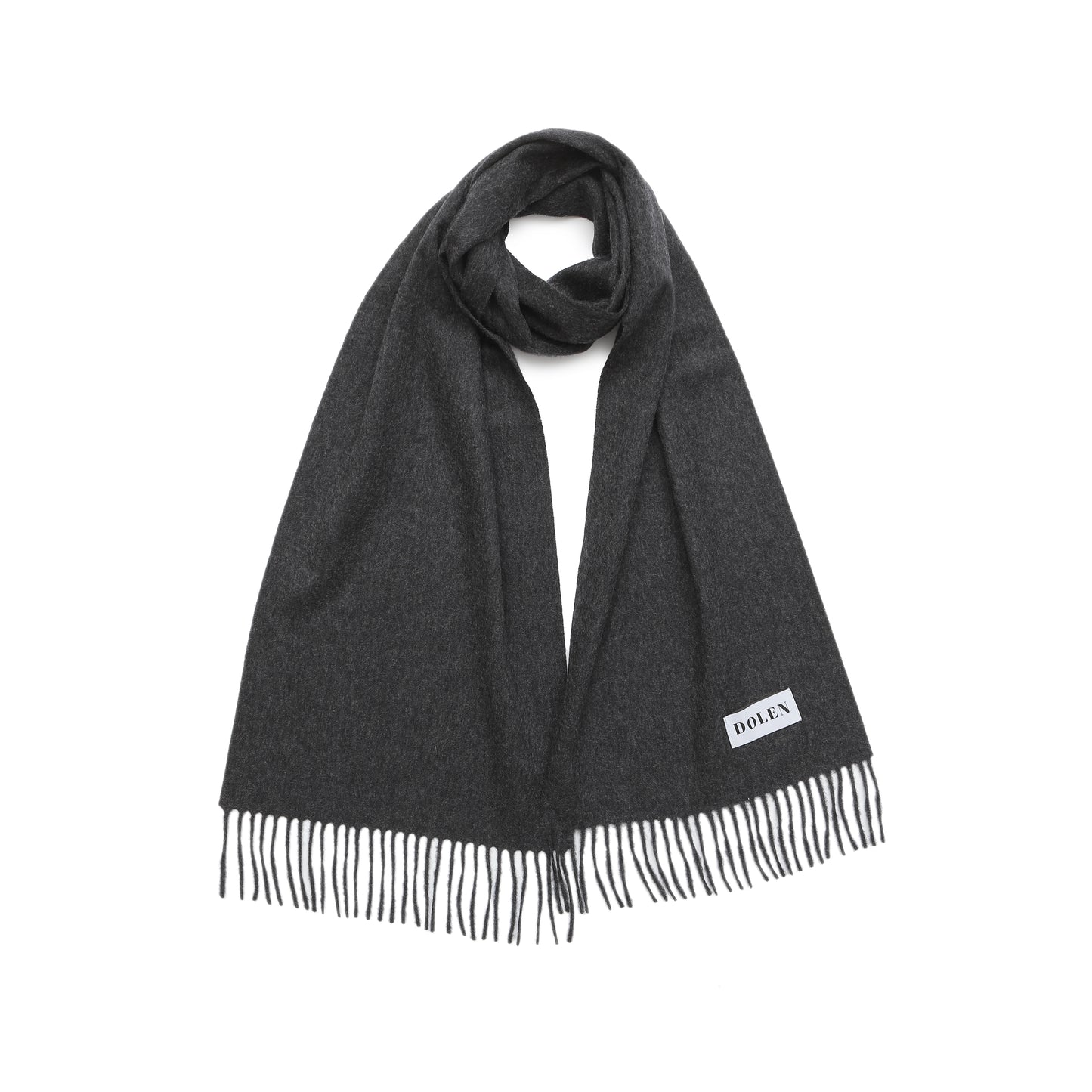 CLASSIC CASHMERE SCARF-CHARCOAL MIX